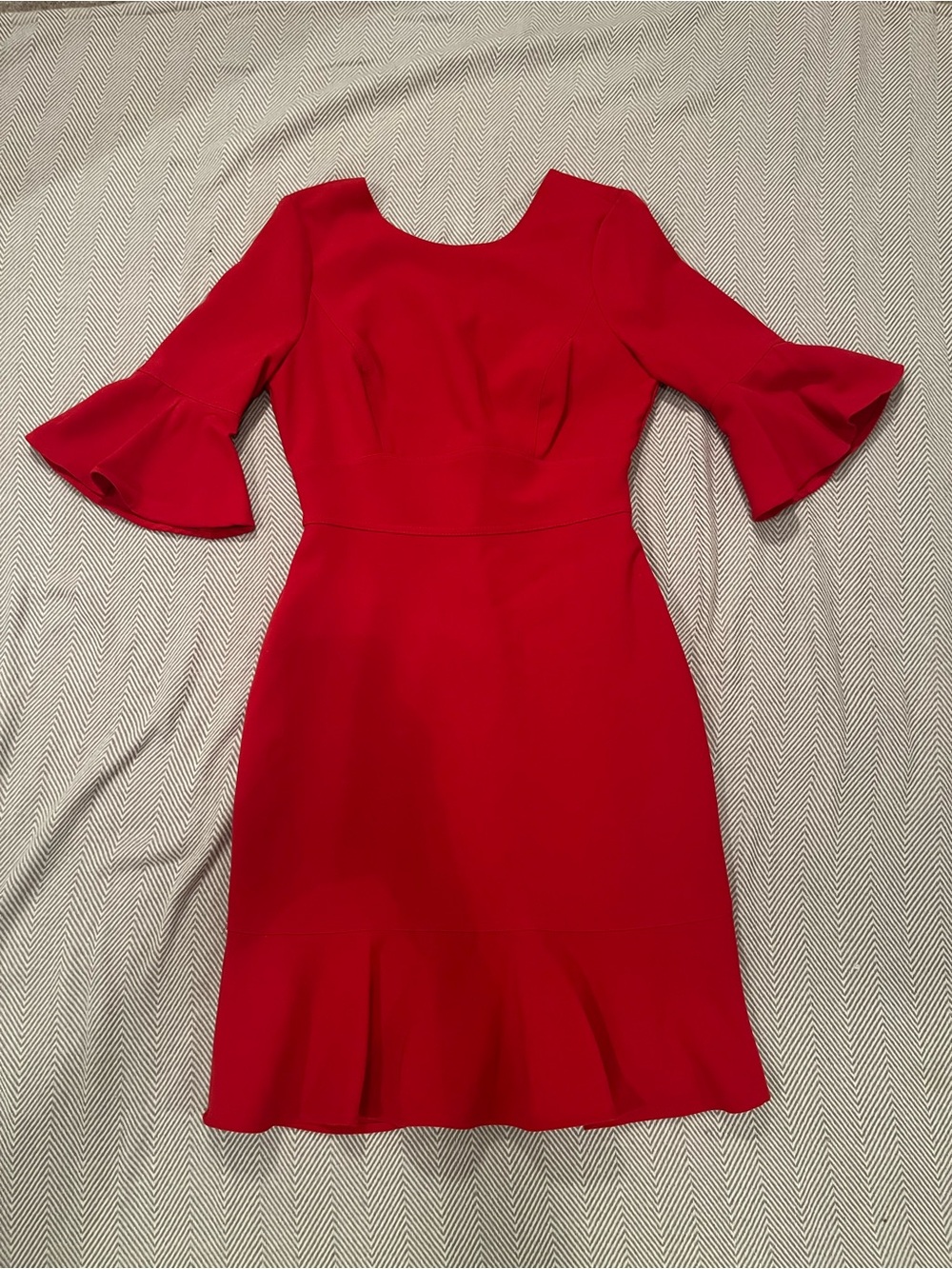 White House Black Market Red Bell-Sleeve Midi Dress - Size 00